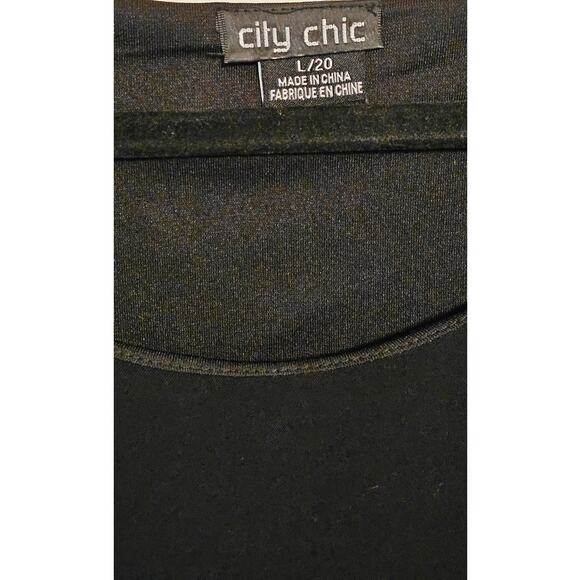 City Chic Embroidered Black Midi Dress – Size 20 – Balloon Sleeves Cinched Waist - Picture 7 of 7